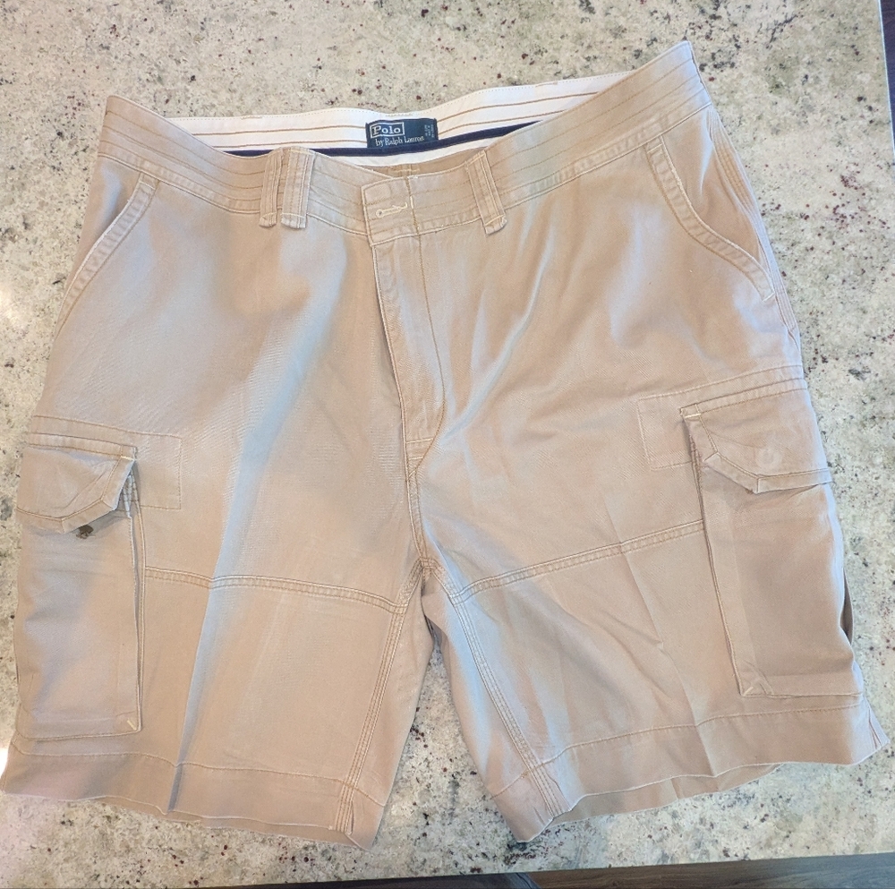 Polo Ralph Lauren Men's Khaki Cargo Shorts Classic Polo Chino Size 46B